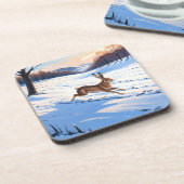 優雅なハレの境界：冬の喜びに満ち コースター (左側)