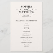 優雅なハートの結婚式プログラムフォントデザイン (正面)