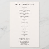 優雅なハートの結婚式プログラムフォントデザイン (裏面)
