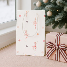 優雅なバレリーナのクリスマス ミディアムペーパーバッグ
