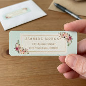 優雅なパステルウォーターカラーフローラ装飾 ラベル