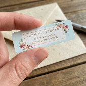 優雅なパステルウォーターカラーフローラ装飾 ラベル