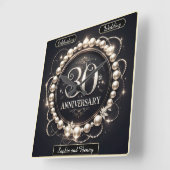 優雅なパール 30周年 スクエア壁時計 (傾斜)