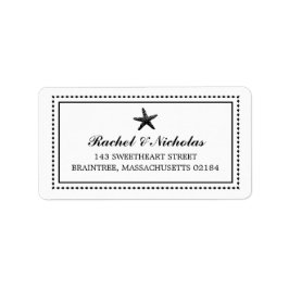 優雅なヒトデ黒 |郵送先住所 ラベル