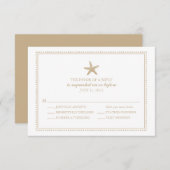 優雅なヒトデ |ウェディングRSVP 出欠カード (正面/裏面)