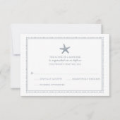 優雅なヒトデ |ウェディングRSVP 出欠カード (正面)