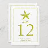 優雅なヒトデ |テーブル番号 招待状 (正面/裏面)