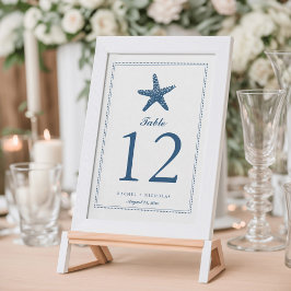 優雅なヒトデ | テーブル番号 招待状