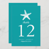 優雅なヒトデ | テーブル番号 招待状 (正面/裏面)
