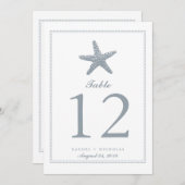 優雅なヒトデ |テーブル番号 招待状 (正面/裏面)