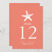 優雅なヒトデ |テーブル番号 招待状 (正面/裏面)