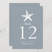 優雅なヒトデ | テーブル番号 招待状 (正面/裏面)