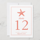 優雅なヒトデ |テーブル番号 招待状 (裏面)
