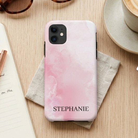 優雅なピンクのソフトウォーターカラー Case-Mate iPhoneケース