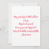 優雅なピンクのバラのハート 全心全意で カード (裏面)