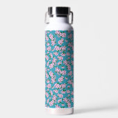 優雅なピンクの桜の花の水彩画 ウォーターボトル (正面)