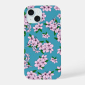 優雅なピンクの桜の花の水彩画 iPhone 15ケース (裏面)
