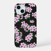 優雅なピンクの桜の花の水彩画 iPhone 15ケース (裏面)