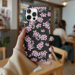 優雅なピンクの桜の花の水彩画 iPhone 15ケース