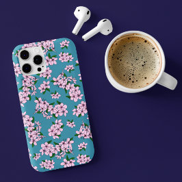 優雅なピンクの桜の花の水彩画 iPhone 15ケース