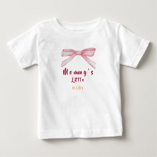優雅なピンクの水彩画ベビーシャワー ベビーTシャツ (正面)