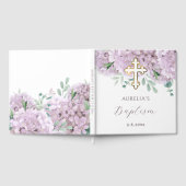 優雅なピンクの紫陽花の洗礼 ゲストブック (全面)