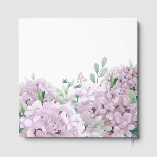優雅なピンクの紫陽花の洗礼 ゲストブック (裏面)