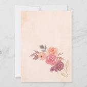 優雅なピンクの花の水彩1歳の誕生日 サンキューカード (裏面)