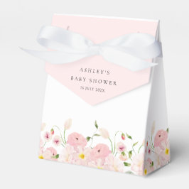 優雅なピンクの花柄ベビーシャワー フェイバーボックス