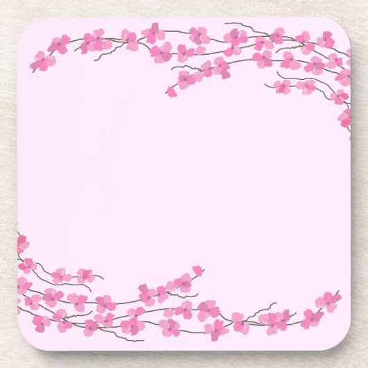 優雅なピンクの花 コースター (正面)