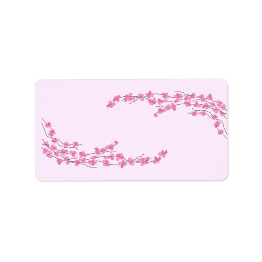 優雅なピンクの花 ラベル (正面)
