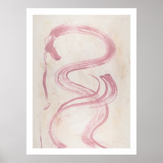 優雅なピンク色の抽象芸術フェミニンウォール ポスター (正面)