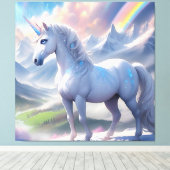 優雅なファンタジーの谷のユニコーン キャンバスプリント (インサイチュ (ウッドフロア))