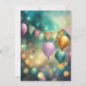 優雅なフィエスタ キンセアニェラ ラベンダー/ターコイズ ID1029 招待状 (裏面)