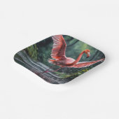 優雅なフライト：ピンクのフラミンゴスのリバーダンス ペーパープレート (傾斜あり)