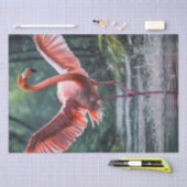 優雅なフライト:ピンクのフラミンゴスのリバーダンス 薄葉紙 (クラフト)