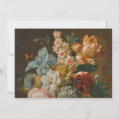 優雅なフラインアートの花の静物画  ノートカード (裏面)