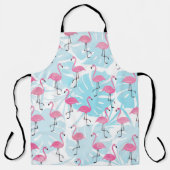 優雅なフラミンゴとモンステラ葉の エプロン (正面)