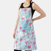 優雅なフラミンゴとモンステラ葉の エプロン (インサイチュ)