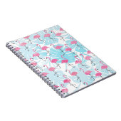 優雅なフラミンゴとモンステラ葉の ノートブック (右側)