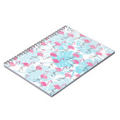 優雅なフラミンゴとモンステラ葉の ノートブック (左側)