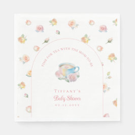 優雅なフラワーティーパーティーのベビーシャワー Time For Tea Elegant スタンダードランチョンナプキン
