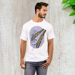 優雅なフルート二重奏音楽楽器 Tシャツ