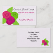 優雅なフローラデザインはっきりしたの花 名刺 (正面/裏面)