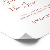 優雅なフローラ共有ラブハッシュタグサイン ポスター (角)