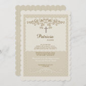 優雅なフローラ宗教招待状 招待状 (正面/裏面)