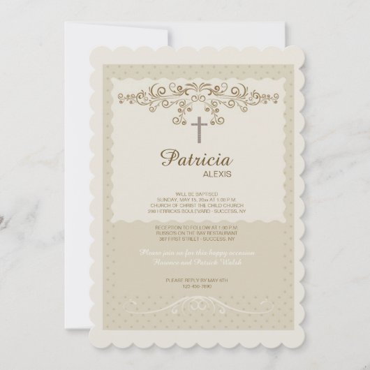 優雅なフローラ宗教招待状 招待状 (正面)