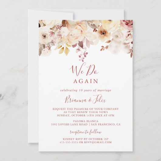 優雅なフローラ我々は再び誓いを誓う 招待状 (正面)