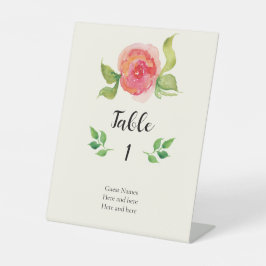 優雅なフローラ結婚のテーブル番号 台座サイン