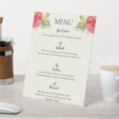 優雅なフローラ結婚のメニュー 台座サイン (インサイチュ)